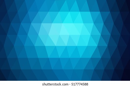 Dark blue triangle mosaic template. Triangular geometric sample with gradient.  A completely new template for your business design.