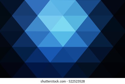Dark blue triangle mosaic template. Colorful illustration in abstract style with gradient. Brand-new design for your business.