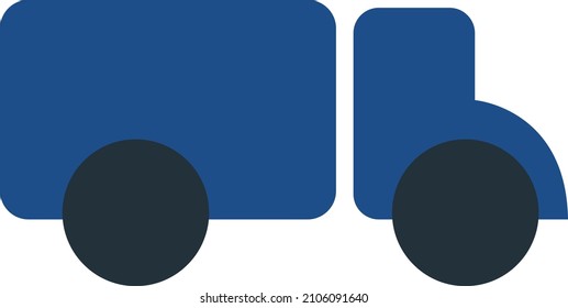 Dark blue truck, illustration, vector on a white background.