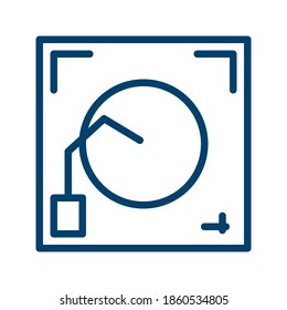 Dark Blue Turntable Icon Design Isolated on White Background