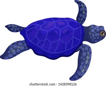 Dark blue turtle. Vector illustration on white background.