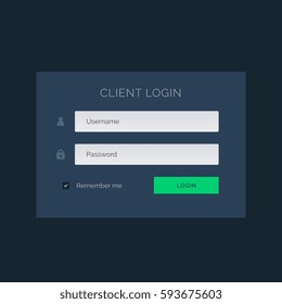 dark blue ui theme for login form