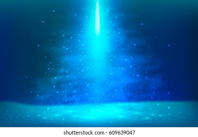 Dark blue underwater light vector scene background