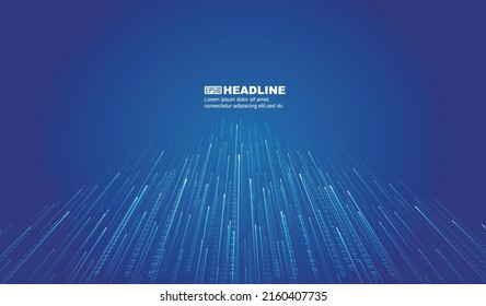 Dark blue upward ray and data internet technology big data background