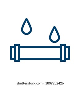 Diseño del icono de la válvula azul oscura aislado en fondo blanco