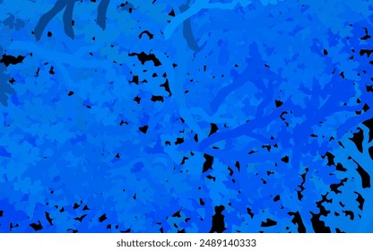 Dark BLUE vector abstract backdrop with leaves, branches. Leaves, branches in natural style on white background. Textured pattern for websites, banners.
