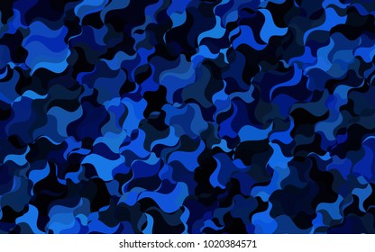 Dark BLUE vector abstract blurred template. Shining crooked illustration in a brand-new style. The completely new template can be used for your brand book.