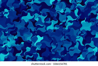 Dark BLUE vector abstract blurred template. Colorful abstract illustration with gradient crooked lines. A completely new template for your business design.