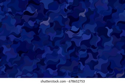 Dark BLUE vector abstract blurred template. Modern geometrical abstract illustration with gradient bandy lines. A new texture for your design.