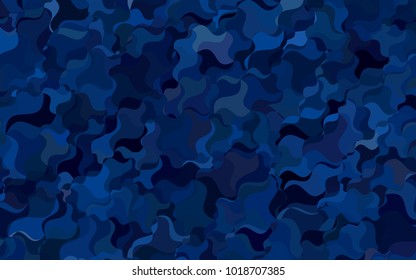 Dark BLUE vector abstract cambered background. Colorful abstract illustration with gradient crooked lines. Brand-new design for your business.