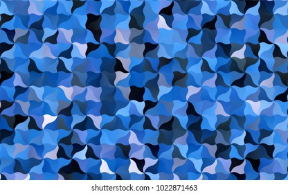 Dark BLUE vector abstract cambered pattern. Colorful abstract illustration with gradient crooked lines. The template can be used as a background for cell phones.