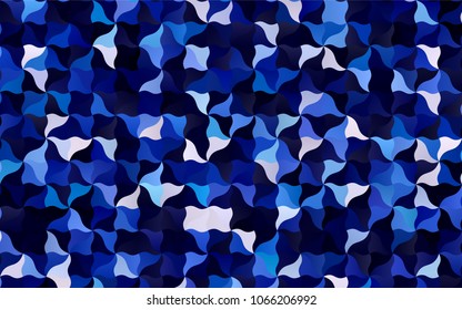 Dark BLUE vector abstract cambered template. Creative geometric illustration in Origami style with gradient. The pattern of blurred lines for your business design.