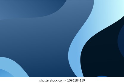 Dark BLUE vector abstract cambered template. A sample with blurred shapes. The completely new template can be used for your brand book.