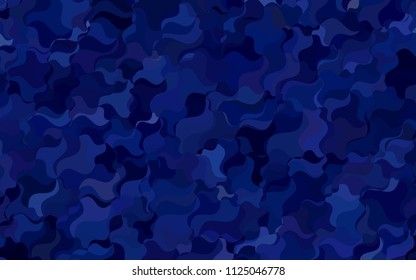 Dark BLUE vector abstract cambered template. Creative illustration in halftone arched style with gradient. The best blurred design for your business.