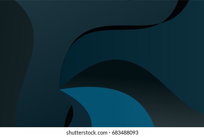 Dark BLUE vector abstract cambered pattern. Glitter abstract illustration with wry lines. A new texture for your design.