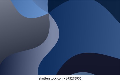 Dark BLUE vector abstract cambered background. Shining crooked illustration in a brand-new style. A completely new template for your business design.