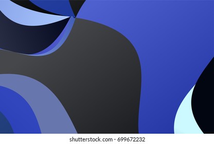 Dark BLUE vector abstract cambered pattern. Shining illustration, which consist of blurred lines. The elegant pattern can be used as part of a brand book.