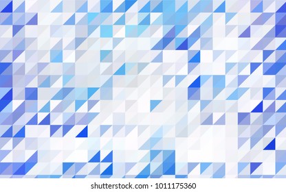 Dark BLUE vector abstract colorful background, which consist of triangles. Pattern with colored triangles on white background.