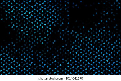 Dark BLUE vector abstract colorful background, which consist of triangles. Pattern with colored triangles on white background.