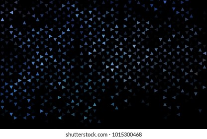 Dark BLUE vector abstract colorful background, which consist of triangles. Pattern with colored triangles on white background.
