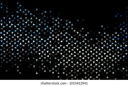 Dark BLUE vector abstract colorful background, which consist of triangles. Pattern with colored triangles on white background.