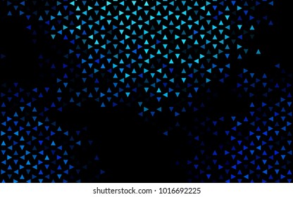 Dark BLUE vector abstract colorful background, which consist of triangles. Pattern with colored triangles on white background.