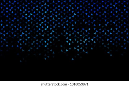 Dark BLUE vector abstract colorful background, which consist of triangles. Pattern with colored triangles on white background.