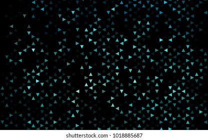 Dark BLUE vector abstract colorful background, which consist of triangles. Pattern with colored triangles on white background.
