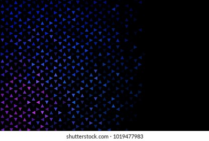 Dark BLUE vector abstract colorful background, which consist of triangles. Pattern with colored triangles on white background.