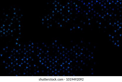Dark BLUE vector abstract colorful background, which consist of triangles. Pattern with colored triangles on white background.