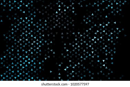 Dark BLUE vector abstract colorful background, which consist of triangles. Pattern with colored triangles on white background.
