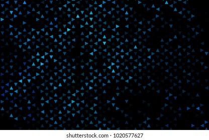 Dark BLUE vector abstract colorful background, which consist of triangles. Pattern with colored triangles on white background.
