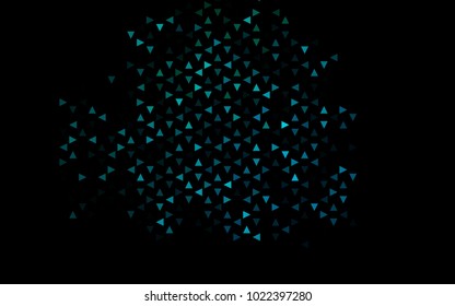 Dark BLUE vector abstract colorful background, which consist of triangles. Pattern with colored triangles on white background.