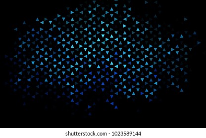 Dark BLUE vector abstract colorful background, which consist of triangles. Pattern with colored triangles on white background.