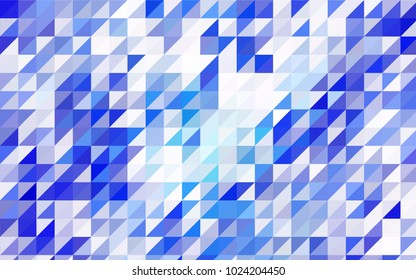 Dark BLUE vector abstract colorful background, which consist of triangles. Pattern with colored triangles on white background.