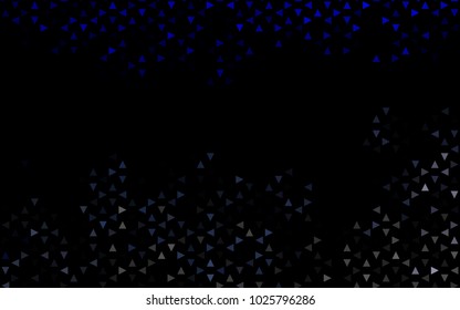 Dark BLUE vector abstract colorful background, which consist of triangles. Pattern with colored triangles on white background.