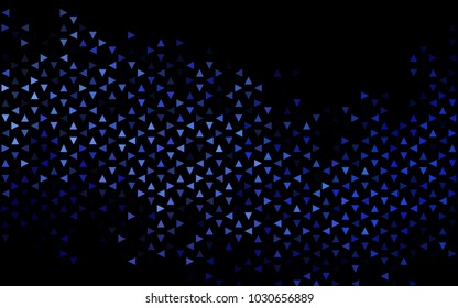 Dark BLUE vector abstract colorful background, which consist of triangles. Pattern with colored triangles on white background.