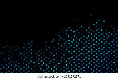 Dark BLUE vector abstract colorful background, which consist of triangles. Pattern with colored triangles on white background.