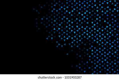 Dark BLUE vector abstract colorful background, which consist of triangles. Pattern with colored triangles on white background.