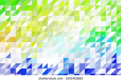 Dark BLUE vector abstract colorful background, which consist of triangles. Pattern with colored triangles on white background.