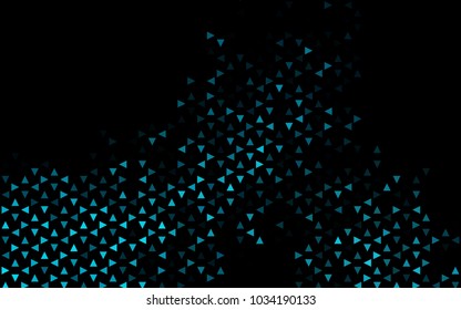 Dark BLUE vector abstract colorful background, which consist of triangles. Pattern with colored triangles on white background.