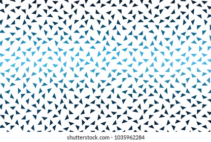 Dark BLUE vector abstract colorful background, which consist of triangles. Pattern with colored triangles on white background.