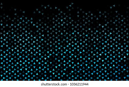Dark BLUE vector abstract colorful background, which consist of triangles. Pattern with colored triangles on white background.