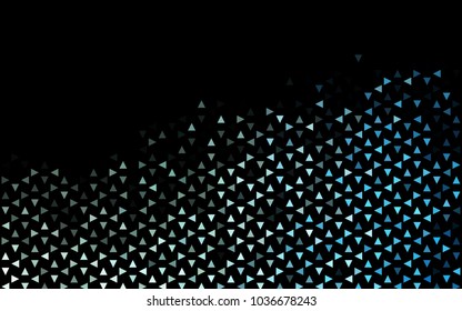 Dark BLUE vector abstract colorful background, which consist of triangles. Pattern with colored triangles on white background.