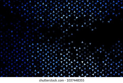 Dark BLUE vector abstract colorful background, which consist of triangles. Pattern with colored triangles on white background.