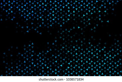Dark BLUE vector abstract colorful background, which consist of triangles. Pattern with colored triangles on white background.