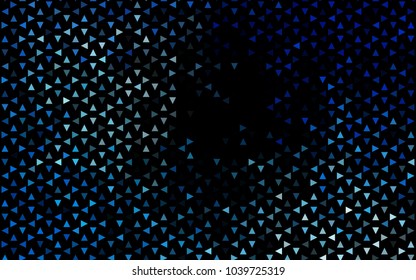 Dark BLUE vector abstract colorful background, which consist of triangles. Pattern with colored triangles on white background.