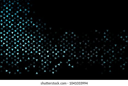 Dark BLUE vector abstract colorful background, which consist of triangles. Pattern with colored triangles on white background.