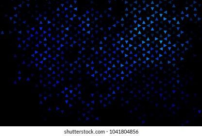 Dark BLUE vector abstract colorful background, which consist of triangles. Pattern with colored triangles on white background.