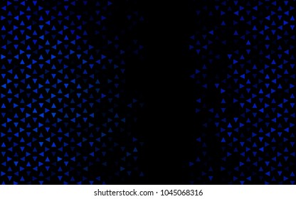 Dark BLUE vector abstract colorful background, which consist of triangles. Pattern with colored triangles on white background.
